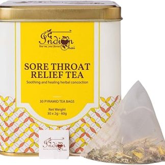 The Indian Chai – Sore Throat Relief Tea 30 Pyramid Tea Bags | Boosts Immunity, Clears Respiratory Passages, Eases Discomfort, Relax Nerves - Embrace Natural Wellness | Herbal Tea