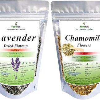 VY VedaYug Herbal Tea Combo Pack || Chamomile Flower Tea 30G & Lavender Dried Flower Bud Tea - 30G || Caffeine Free Loose Leaves Soothing Tea (60G) Chamomile+Lavender