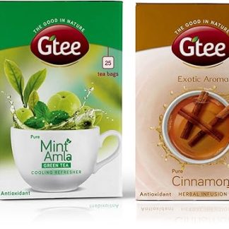 GTEE Green Tea Bags - Mint & Cinnamon Tea Bags, 25 Tea bags (Pack of 2)