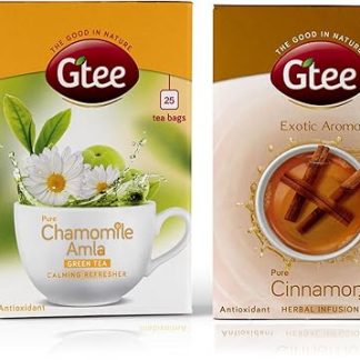GTEE Green Tea Bags - Chamomile & Cinnamon Tea Bags, 25 Tea bags (Pack of 2)