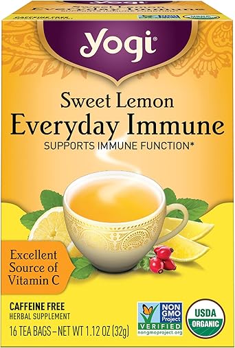 Yogi Tea Organic Sweet Lemon Immune Everyday Tea, 16 CT