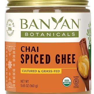 Banyan Botanicals Chai Spiced Ghee – Cultured Organic Ghee (Clarified Butter) with Cinnamon & Cardamom – Tasty Oil & Butter Alternative for Cooking & Baking – 8.25 oz – Non-GMO Gluten Free Vegetarian