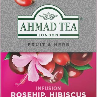 Ahmad Tea Rosehip & Cherry Infusion, 20-Count Tea Bags, Rosehip, Hibiscus & Cherry, 1.4 Oz, (Pack of 6)