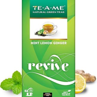 TE-A-ME Green Tea Bags 25 Pcs - Mint Lemon Ginger| Green Tea | Green Tea Bags | Ginger, Mint & Lemon - All Natural Flavour 25 Count (Pack Of 1)