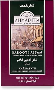 Ahmad Tea Black Tea, Barooti Assam Loose leaf, 454g - Caffeinated & Sugar-Free