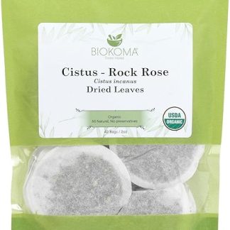 100% Pure and Organic Biokoma Cistus - Rock Rose (Cistus incanus) Dried Leaves Tea 40 Bags 2oz in Resealable Moisture Proof Pouch