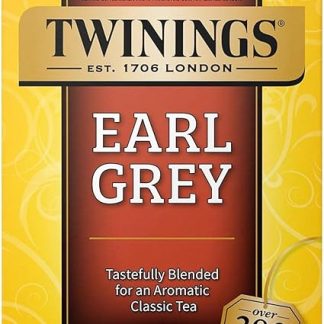 Twinings Earl Grey Black Tea Individually Wrapped Bags, 20 Count (Pack of 1), Flavoured with Citrus and Bergamot, Caffeinated, Enjoy Hot or Iced, 20 Teabags