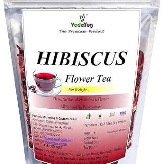 VY VedaYug Hibiscus Flower Herbal Tea | Caffeine Free Tea | Used Iced Tea Cocktails, Mocktail - 50G