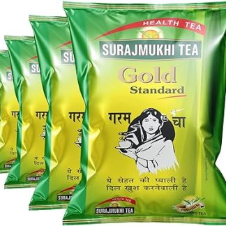SURAJMUKHI TEA GOLD STANDARD Surajmukhi Tea Ctc Chai Tea - | Brews With Milk |100% Natural & Pure Tea | Ctc Black Tea For Milk-Based Tea Lovers 250G (Pack Of 4)