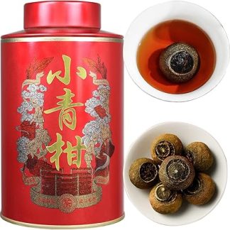 XIXICHA Puerh Tea Premium Tangerine Peel Pu-erh Tea 5.64oz(160g) Xiao Qing Gan Xinhui ChenPi Pu'er Citrus Yunnan Puerh Green Orange Peel 陈皮普洱茶 普洱小青柑 广东新会小青柑 云南勐海普洱茶 熟茶