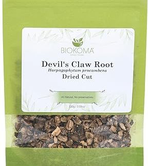 Biokoma Pure and Natural 's Claw Root Dried Cut 100g (3.55oz) in Resealable Moisture Proof Pouch - Herbal Tea, No Additives, No Preservatives, Kosher