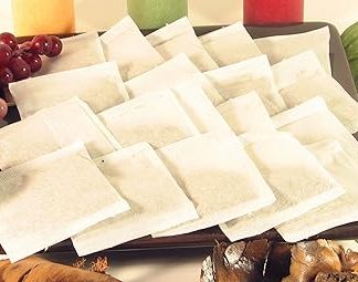 100 Empty Tea Bags 2.5” x 2.75” White Compostable, These Heat Sealable Tea Infuser for Loose Tea Herbs are Organic Disposable Tea Strainer Bags made of Wood (pulp) Fibers