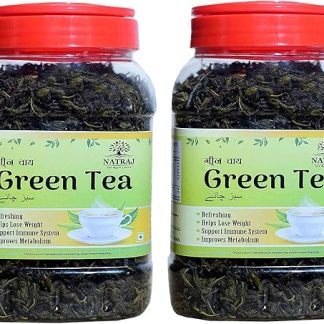 NATRAJ The Right Choice Premium Loose Green Tea Leaves for Weight Loss and Improve Immunity, (300 Grams x 2 Jar ) Total 600 g
