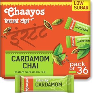 Chaayos Instant Tea Premix - Elaichi Flavour - Low Sugar (12g * 36 sachet) (Makes 150ml), Elaichi Tea Powder, Premix Tea, Elaichi Chai, Desi Chai