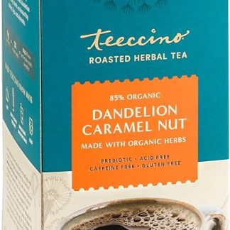 Teeccino Dandelion Tea Caramel Nut - Roasted Herbal Tea | Organic Dandelion Root | Prebiotic | Caffeine Free | Gluten Free | Acid Free, Coffee Alternative, 25 Tea Bags