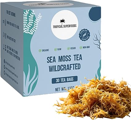 Sea Moss Tea, Pure Wildcrafted Sea Moss Tea 92 Minerals - 30 Sea Moss Tea Bags
