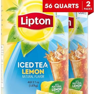 Lipton Lemon Sweetened Iced Tea Mix, Makes 28 Quarts (Pack of 2)
