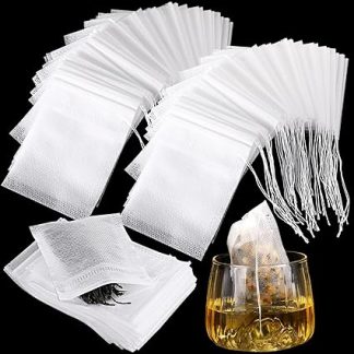 1000 Pcs Disposable Empty Tea Filter Bags With Drawstring for Loose Tea, Coffee, Spice - Sachets 2.75 x 3.54 Inches