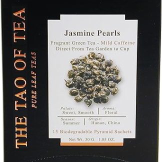 The Tao of Tea Jasmine Pearls Box Pyramid Sachets, 1.05 Ounce, Box of 15 Sachets