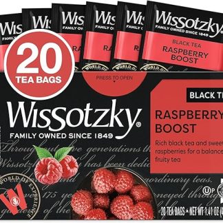 Wissotzky Raspberry Boost Black Tea, 20 Tea Bags | Bold Berry Tea | Antioxidant Rich | Fruity Black Tea Bags