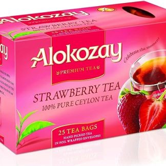 Alokozay Strawberry Pure Ceylon Tea, 25 Tea Bags, 50g