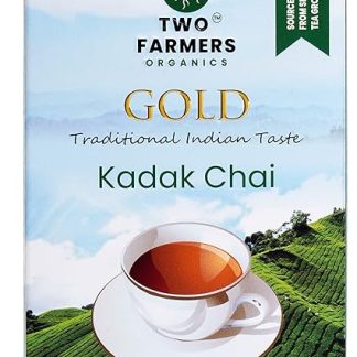 TWO FARMERS ORGANICS Premium Kadak Ctc Tea Leves Traditional Indian Taste Chaypatti Strong Earthy Flavour (250 Gram ) Pack Of 2 Black