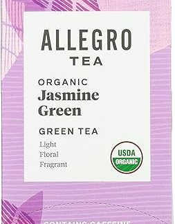 Allegro Tea, Organic Jasmine Green Tea Bags, 20 ct