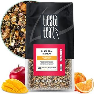 Tiesta Tea - Black Thai Tropical, Loose Leaf Mango Citrus Black Tea, High Caffeine, Hot & Iced Tea, 1 lb Bulk Bag - 200 Cups, Natural, Flavored, Black Tea Loose Leaf