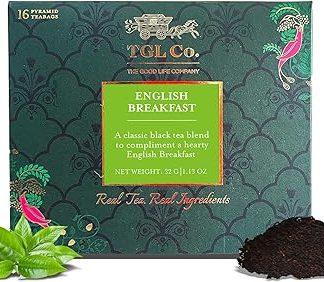 TGL Co. The Good Life Company TGL Pure English Breakfast Tea Bags 16 Tea Bags | English Breakfast Black Tea Bags