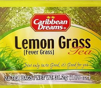 Caribbean Dreams Lemon Grass Tea, Fever Grass Tea, 24 tea bags, 100% Natural Lemon Grass Tea from Jamaica