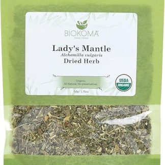 Biokoma Pure and Organic Lady's Mantle Dried Herb 50g (1.76oz) In Resealable Moisture Proof Pouch, USDA Certified Organic - Herbal Tea, No Additives, No Preservatives, No GMO
