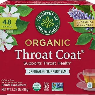 Traditional Medicinals Tea, Organic Throat Coat, Supports Throat Health, 48 Tea Bags