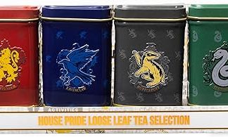 New English Teas Harry Potter Mini Tea Tins with Loose English Teas - House Crests, Gryffindor, Slytherin, Hufflepuff & Ravenclaw