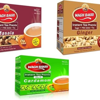 WAGH BAKRI INSTANT TEA PREMIX ELAICHI,GINGER & MASALA COMBO PACK
