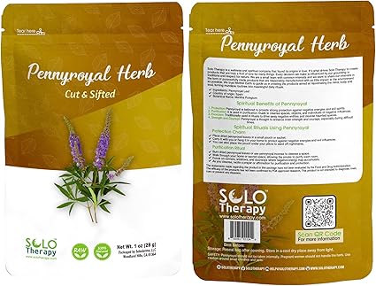 Solo Therapy Pennyroyal Herb 28 Grams - Pennyroyal Herb Cut and Sifted - Pennyroyal Dried Herb - Mentha pulegium Resealable Bag (Pennyroyal Herb)