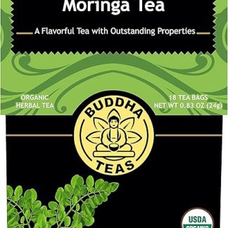 Buddha Teas Organic Moringa Tea 18 Bleach-Free Tea Bags Caffeine-Free, Great Source Of Vitamins, Antioxidants And Flavonoids, Chemical-Free Herbal Tea With No Gmos, Kosher