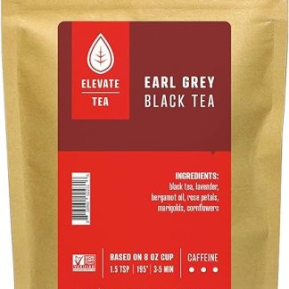 Elevate Tea Earl Grey Tea, Loose Leaf Black Tea, High Caffeine, 3 oz Pouch - 30 Cups, Hot & Iced Tea, No Artificals, 3 Pack