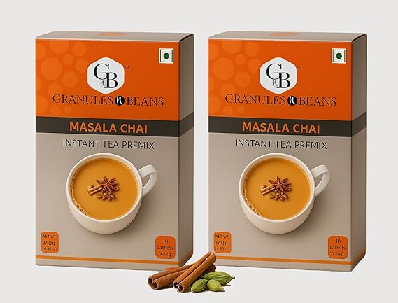 GranulesnBeans Double Pack of Masala Chai (Spiced Tea, 20 Sachets X 14 Gm = 280 g)