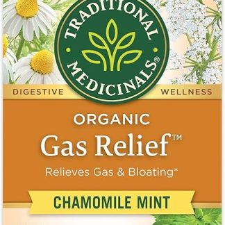 Traditional Medicinals Tea, Organic Gas Relief, Relieves Gas & Bloating, Chamomile Mint, 16 Tea Bags