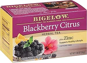 Bigelow Tea Herbal Teas Blackberry Citrus plus Zinc, 18 Count (Pack of 1), 18 Total Tea Bags