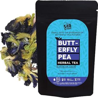 The Tea Trove Blue Tea Butterfly Pea Flower Tea for Skin Glow, Weight Loss and Brain Health (25 Gm) | 100% Organic | Steep as Hot or Iced | Caffeine Free (50 Cups)
