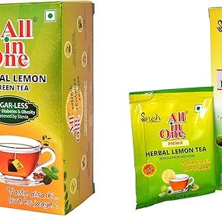 All In One Combo of Lemon Tea(Sulphurless sugar-25 Pouch ) + Green Tea with Stevia (Sugarless-25 Tea Bags)