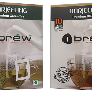 iBrew Leaf2Cup Infusion Darjeeling Premium Black & Green Tea | Combo Pack | India's First | Immunity-Booster | Energy Booster | Hydrating | Slimming | Anti Aging | Low Caffeine