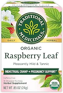 Traditional Medicinals Organic Raspberry Leaf Herbal Tea, 16 Tea Bags (Pack of 1)