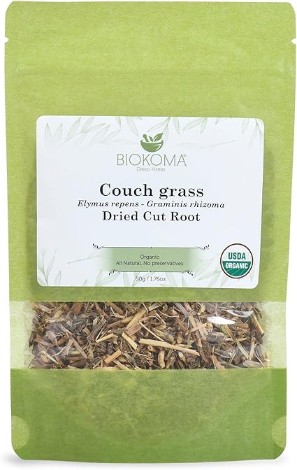 100% Pure and Organic Biokoma Couch Grass Dried Cut Root 50g (1.76oz) In Resealable Moisture Proof Pouch