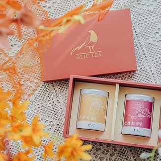 DLIC TEA Tea Gift Box Osmanthus Oolong Rose Black Tea 20 Count Pyramid Tea Bags