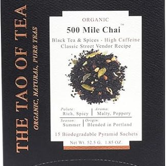 The Tao of Tea 500 Mile Chai Box Pyramid Sachets, 1.85 Ounce