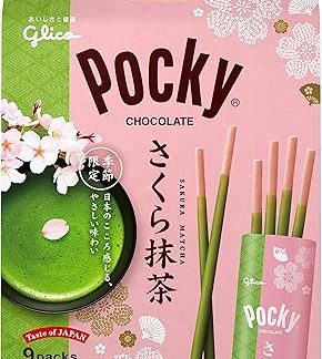 Glico Ezaki Pocky Sakura Matcha Spring Limited Chocolate Snack 8 Packs Inside | Made In Japan | Japanese Chocolate