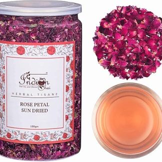 The Indian Chai - Rose Petals Sun Dried 100g, Gulab Patti for Beautiful Hair & Skin, Food Grade Edible Fragrant Natural Healthy Best for Tea, Baking, Making Rose Water DIY