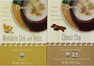 Davidson's Tea Assorted Chai Tea, 8-Count Tea Bags (Pack of 12)